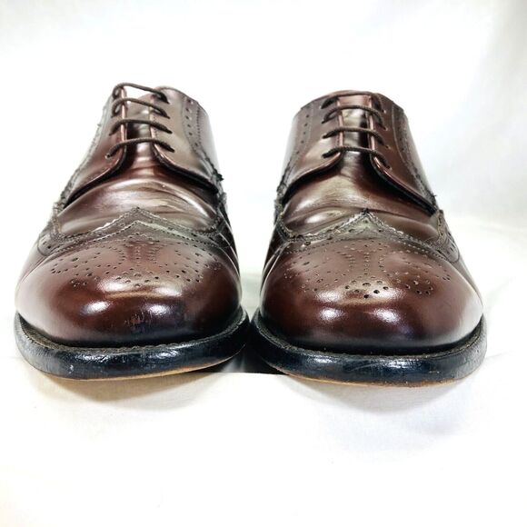 Weyenberg Massagic Vintage Shoes Wingtip Brogue Derby 8 Brown Leather 442881 - Picture 9 of 16